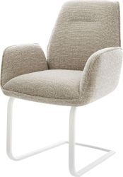 DELIFE Polsterstuhl Zoa-Flex, Freischwinger flach Weiß günstig online kaufen