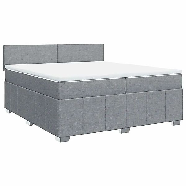 vidaXL Boxspringbett mit Matratze Hellgrau 200x200 cm Stoff 3289468 günstig online kaufen