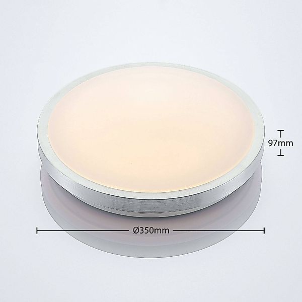 Lindby LED-Deckenlampe Emelie, Ø 35 cm, alufarben, Metall günstig online kaufen