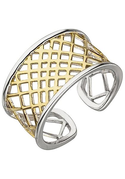 JOBO Fingerring, offen 925 Silber bicolor vergoldet günstig online kaufen