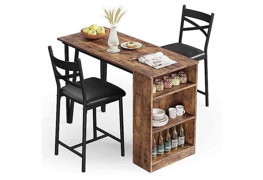 GarveeMore Essgruppe Esstisch Klappbar mit 2 Stühlen für Küche & Esszimmer, günstig online kaufen