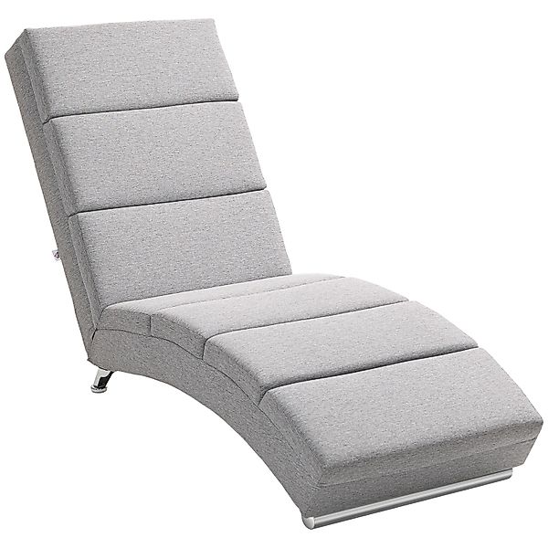 HOMCOM Relaxliege Liegesessel Loungesessel für Wohnzimmer Hellgrau günstig online kaufen