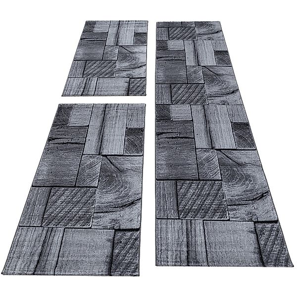 Carpettex Kurzflor-Bettumrandung 3D-Holzdesign, Höhe 12 mm, günstig online kaufen