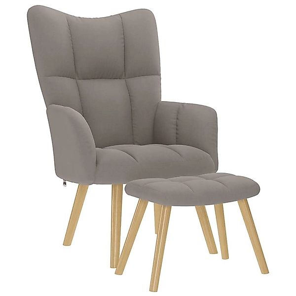 vidaXL Relaxsessel mit Hocker Taupe Stoff 4016784 günstig online kaufen