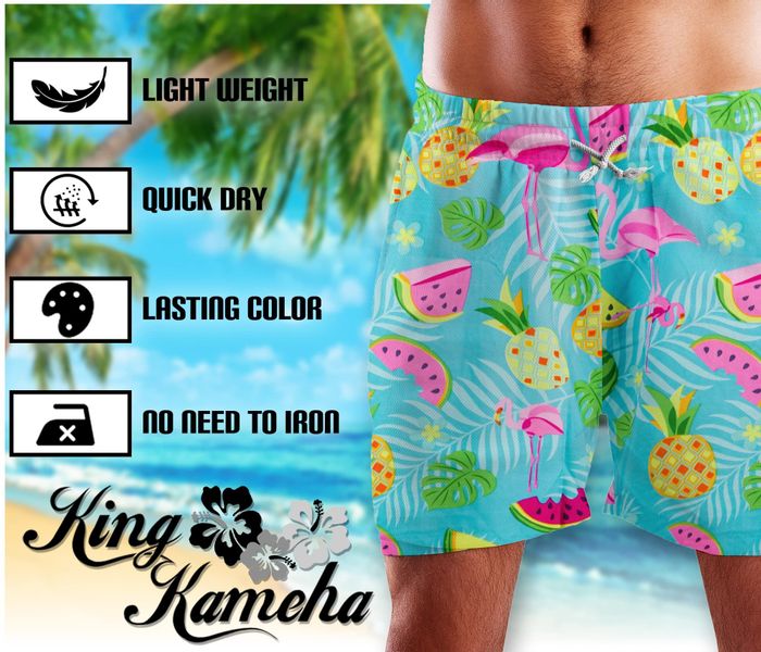 King Kameha Badeshorts Flamingo Melone Hawaii günstig online kaufen