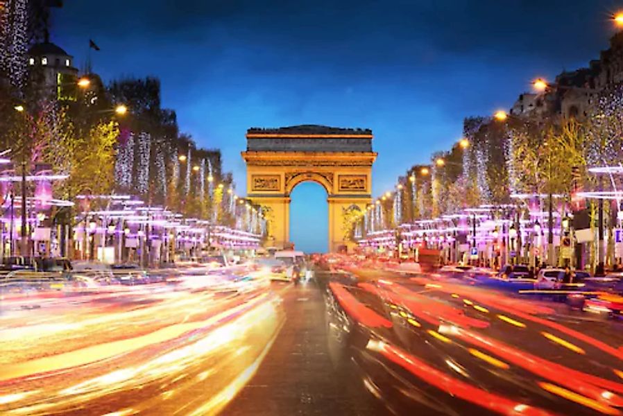 Papermoon Fototapete »Paris Straße bei Nacht« günstig online kaufen