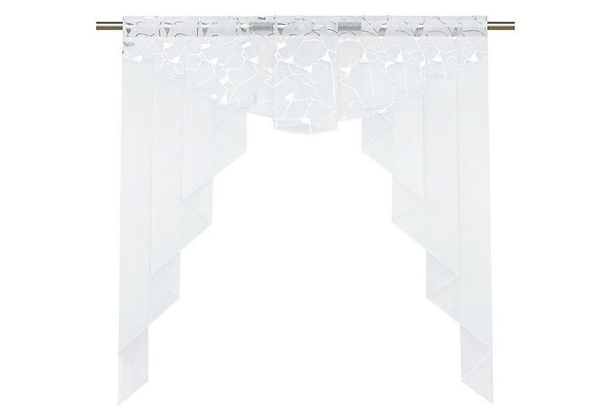 Joyswahl Raffrollo Alice, mit Stangendurchzug, Voile Bistrogardine mit Silb günstig online kaufen