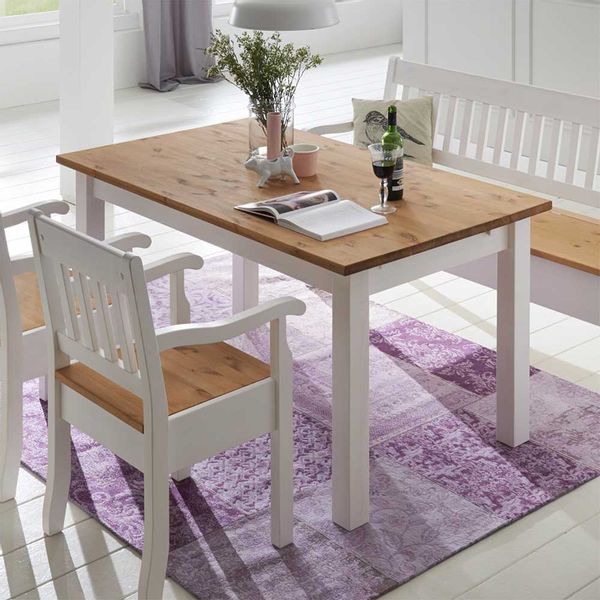 Massivholz Esstisch im Landhausstil Kiefer günstig online kaufen