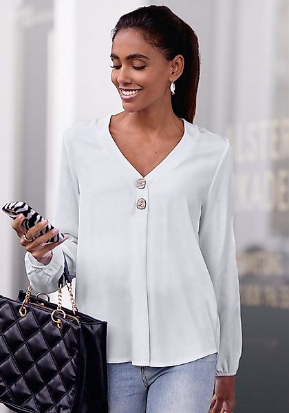 LASCANA Langarmbluse mit modischen Knöpfen günstig online kaufen