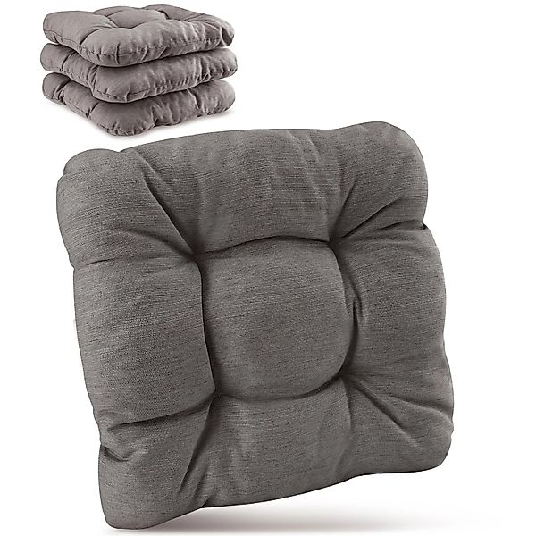 Beautissu HighLux SK Stuhlkissen 40x40x8cm Hellgrau 4tlg günstig online kaufen