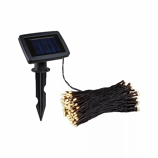 LED Solar Lichterkette Aurinka in Schwarz 0,06W 6lm IP44 mit Dämmerungssens günstig online kaufen