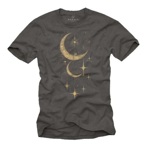MAKAYA Kurzarmshirt Herren Sonne Mond Sterne günstig online kaufen