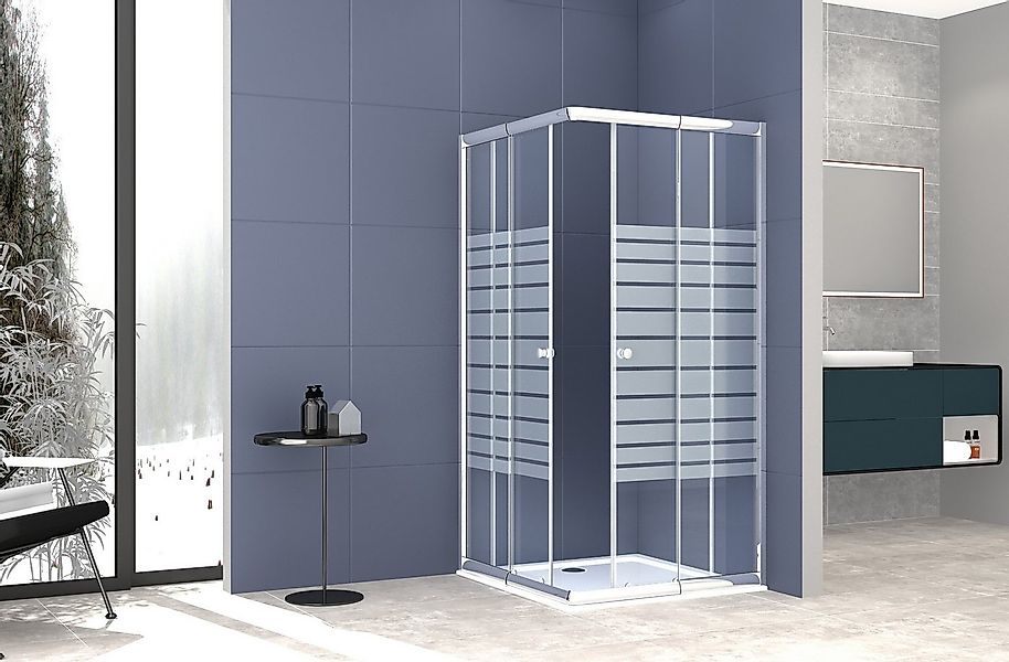 welltime Eckdusche Trento Banda Plus, BxT: 90x90 cm, Sicherheitsglas, Anti- günstig online kaufen