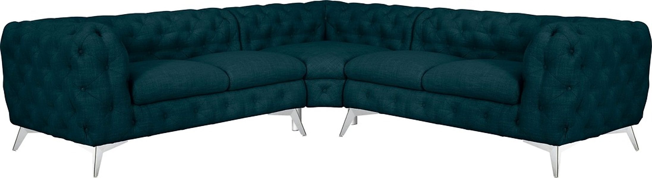 Leonique Chesterfield-Sofa "Ecksofa GLYNIS L-Form mit Wellenunterfederung, günstig online kaufen