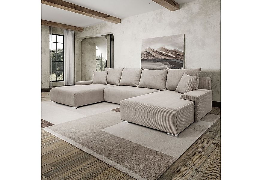 Kaiser Möbel Ecksofa Sofa U form, Couch U form Livorno U stoff Poso, komfor günstig online kaufen