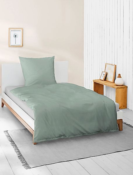 BIERBAUM Bettwäsche "Elegant uni" 2 Stk. tlg. Mako-Satin, 100 % Baumwolle, günstig online kaufen