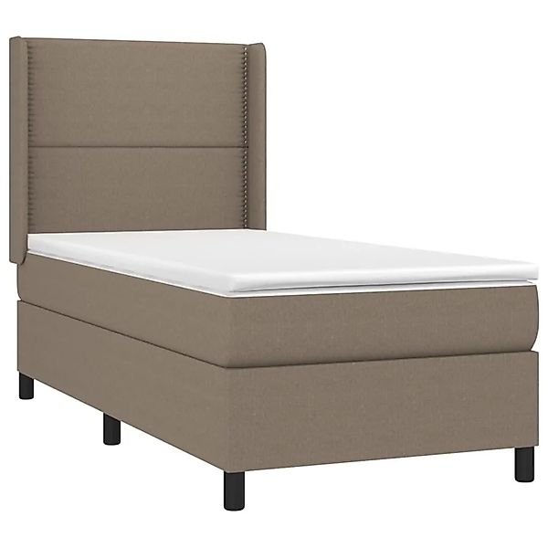 vidaXL Boxspringbett mit Matratze & LED Taupe 90x200 cm Stoff 3138209 günstig online kaufen
