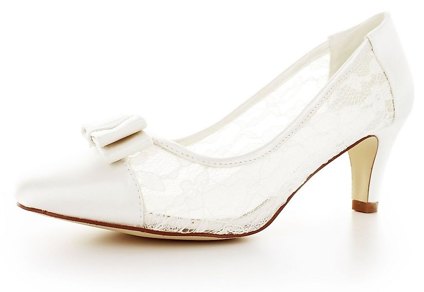 White Lady 880 ivory Satin-Spitze - Seethrough Brautschuhe Pumps günstig online kaufen
