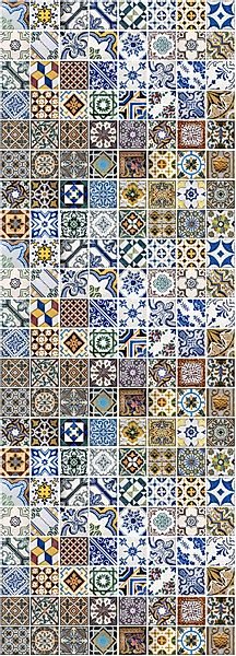 queence Vinyltapete »Mosaik Muster Portugal« Abriebeffekte   Steinoptik   b günstig online kaufen