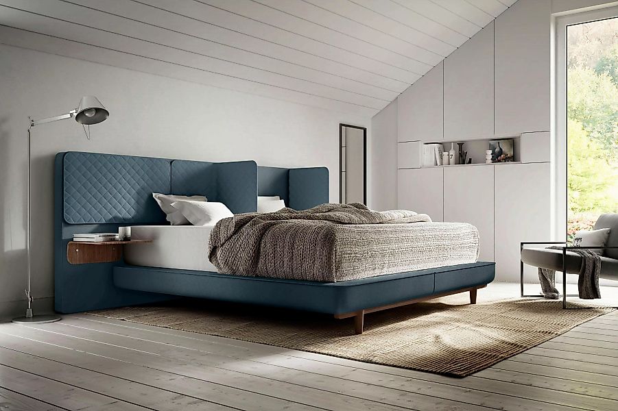 Schlaraffia Boxspringbett "Silence", in Aqua inkl. Nachtkonsole und Holzfuß günstig online kaufen