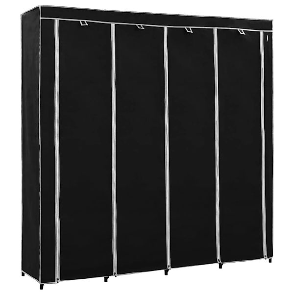 Kleiderschrank Mit 4 Fächern Schwarz 175 X 45 X 170 Cm günstig online kaufen