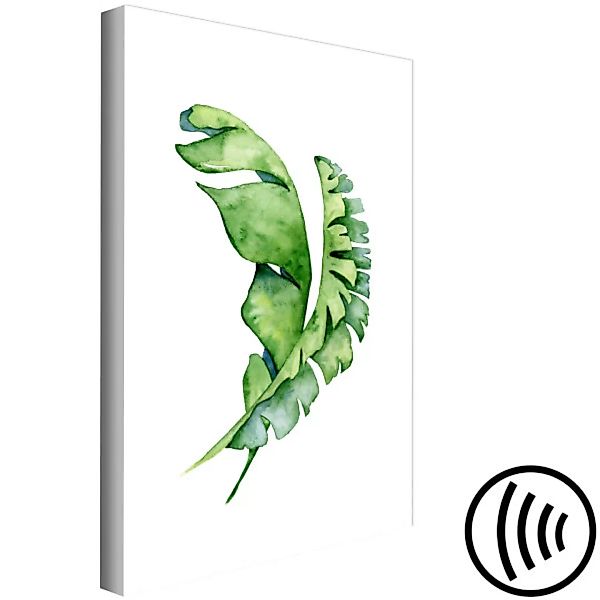 Wandbild Zwei grüne Blätter - Komposition mit Pflanzenmotiv im Boho-Stil XX günstig online kaufen