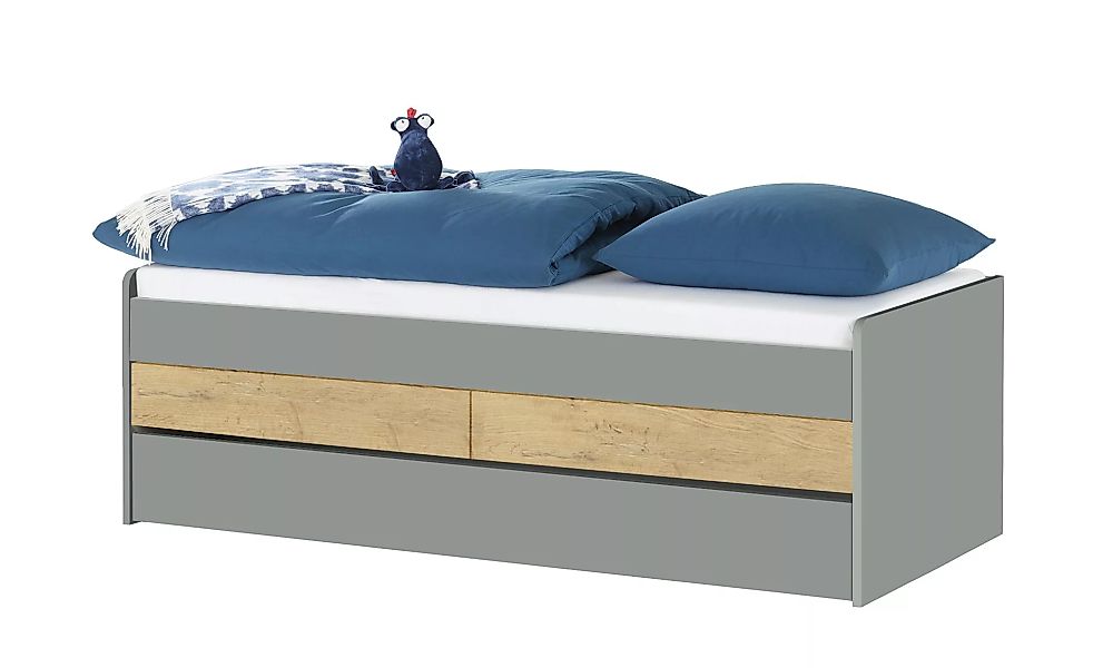 Duobett mit Stauraum  Grow Up - grau - 127 cm - 66 cm - Betten > Bettgestel günstig online kaufen