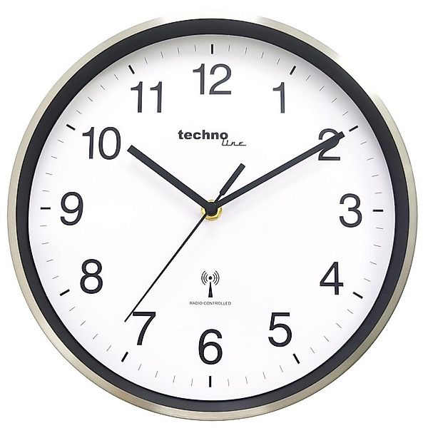 technoline Funkwanduhr WT 8925 (mit Edelstahlrahmen) günstig online kaufen