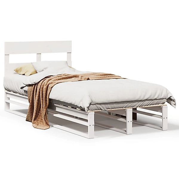 vidaXL Massivholzbett ohne Matratze Weiß 90x190 cm Kiefernholz 850822 günstig online kaufen