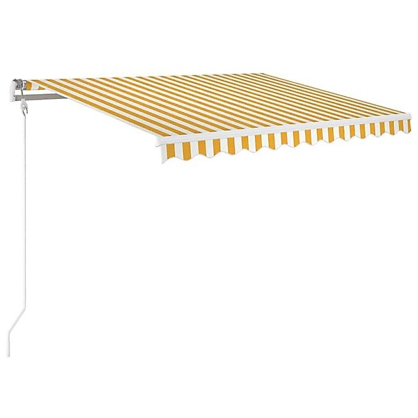furnicato Markise Automatisch Einziehbar 350x250 cm Gelb und Weiß günstig online kaufen