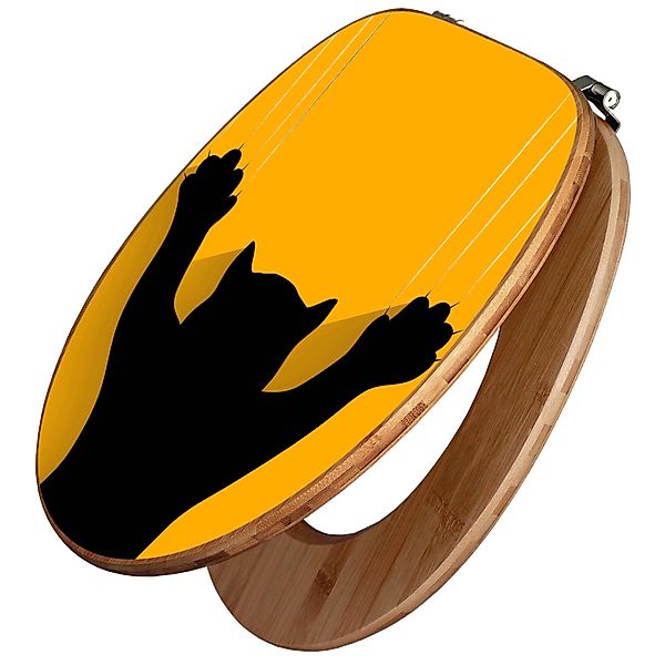 Banjado Design WC Sitz Bambus Toilettendeckel Toilettensitz Bambus Holz Klo günstig online kaufen