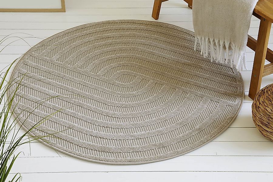 my home Outdoorteppich »Tamsin«, rund, 6 mm Höhe, In- und Outdoor Teppich, günstig online kaufen