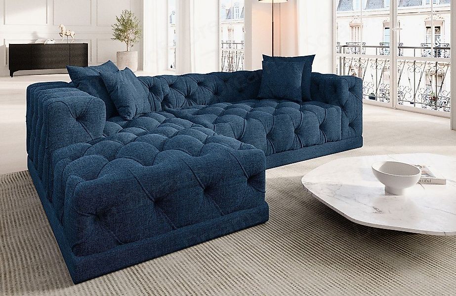 Sofa Dreams Ecksofa Strukturstoff Stoff Polster Sofa Palma L Form kurz Stof günstig online kaufen