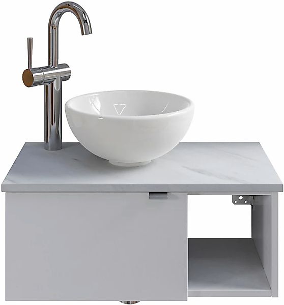 Saphir Waschtisch "Serie 6915 Waschschale mit Unterschrank für Gästebad, Gä günstig online kaufen
