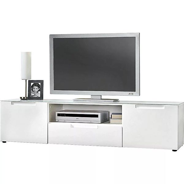 TV-Lowboard Mailand 6 weiß weiß Hochglanz B/H/T: ca. 168x41x40 cm günstig online kaufen