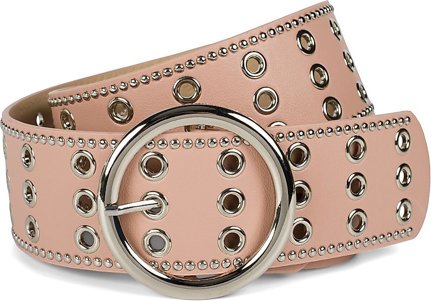 styleBREAKER Nietengürtel Breiter Taillengürtel mit Lochnieten günstig online kaufen