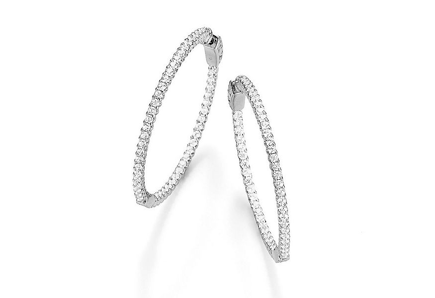 GIORGIO MARTELLO MILANO Paar Creolen mit funkelnden Zirkonia Steinen, Silbe günstig online kaufen