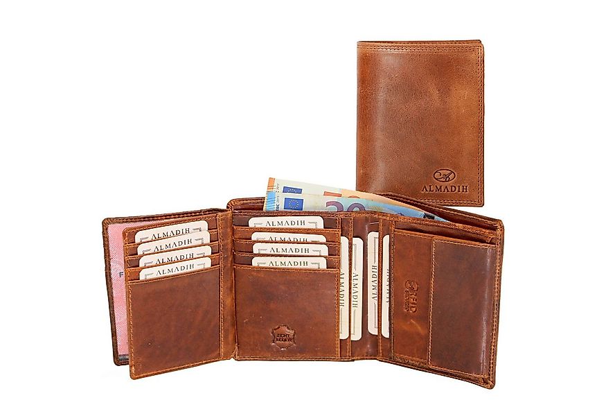 ALMADIH Brieftasche Herren Leder P2H Portemonnaie RFID Geldbörse Hochformat günstig online kaufen