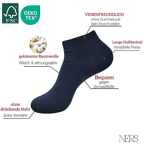 NERS Kurzsocken aus Baumwolle 10-20 Paar, günstig online kaufen