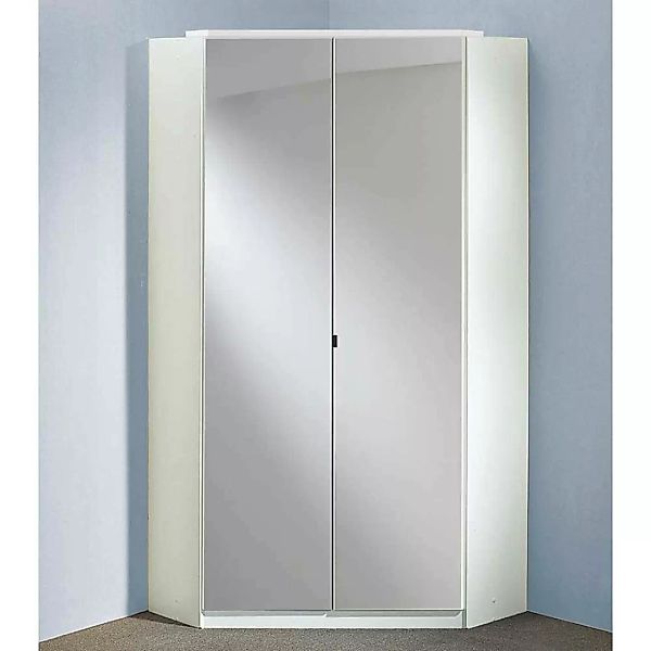 Schlafzimmereckschrank weiß mit Spiegeltüren 199 cm hoch günstig online kaufen