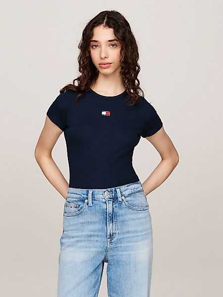 Tommy Jeans T-Shirt "TJW SLIM BADGE RIB TEE", in Rippoptik günstig online kaufen