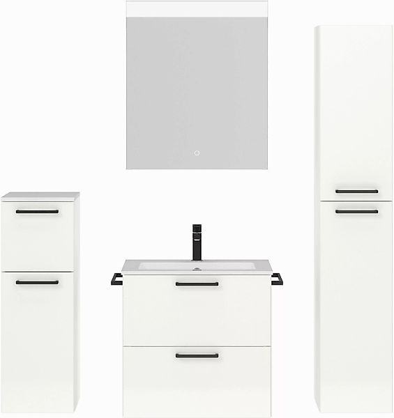 nobilia® Badmöbel-Set Tolvina, (4-St., vormontiert, mit günstig online kaufen