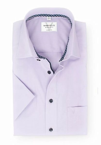 MARVELIS Kurzarmhemd Kurzarmhemd - Modern Fit - Einfarbig - Mauve günstig online kaufen