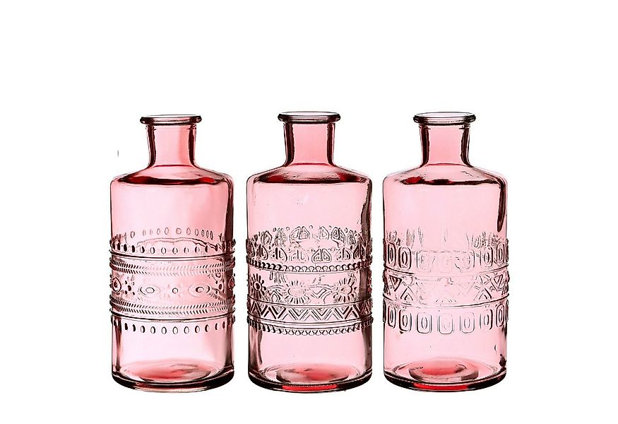 finehomegarden Dekovase Glas Flasche PORTO Ø7,5cm H14cm Glasflasche 3fach s günstig online kaufen