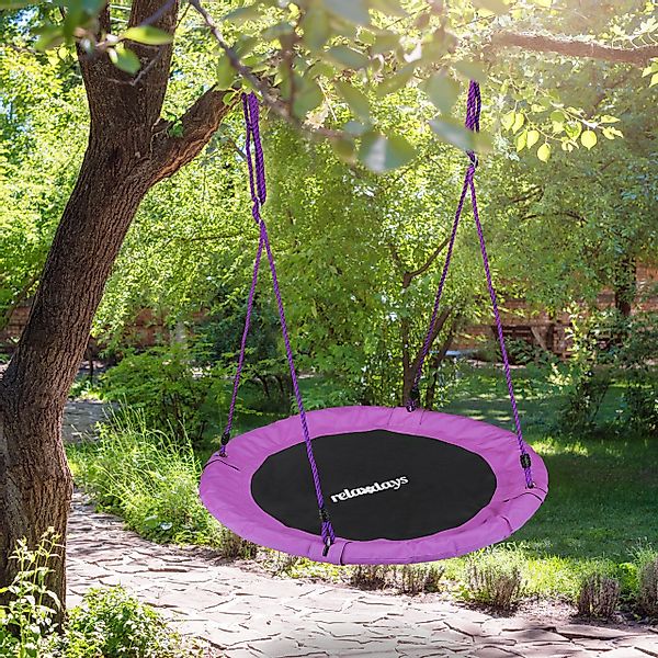relaxdays Nestschaukel 90 cm, Lila günstig online kaufen