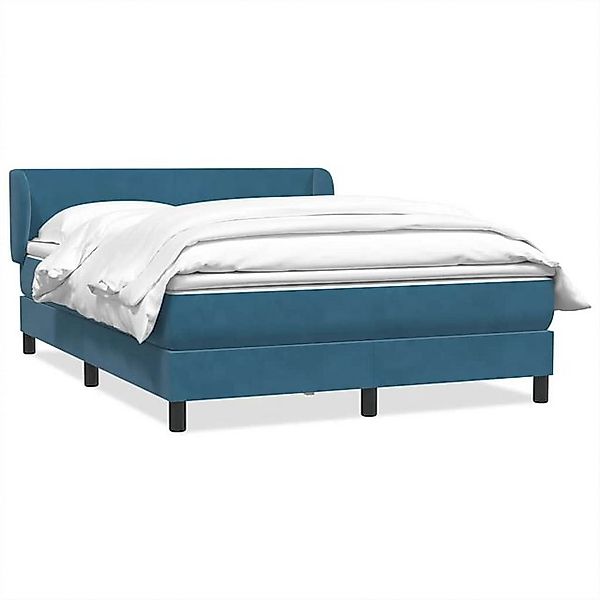 vidaXL Boxspringbett, Boxspringbett mit Matratze Dunkelblau 140x220 cm Samt günstig online kaufen