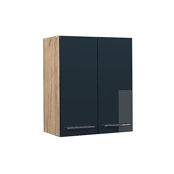 Vicco Hängeschrank Fame-Line, Dunkelblau Hochglanz/Goldkraft Eiche, günstig online kaufen