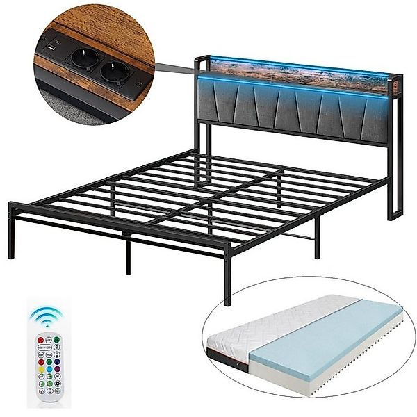 DOPWii Kinderbett Metallbett im Industriestil:Doppelbett 140x200 cm,Einzelb günstig online kaufen