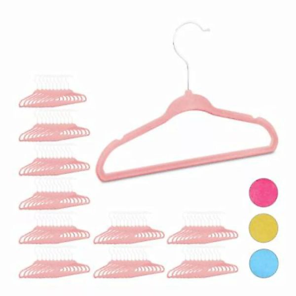 relaxdays 100 x Kleiderbügel Kinder rosa günstig online kaufen