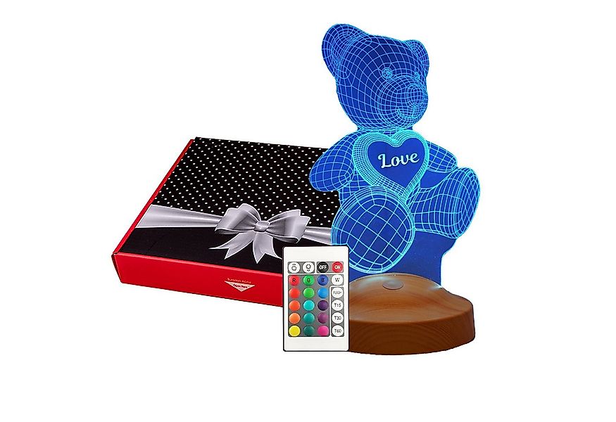 Geschenkelampe LED Nachttischlampe Teddybär Geschenke 3D Nachtlicht Teddybe günstig online kaufen